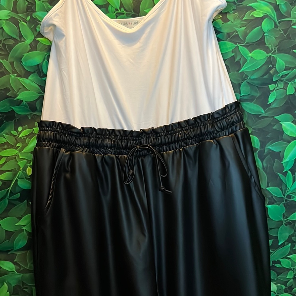 White leather romper